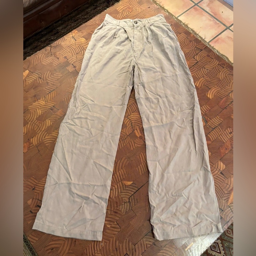 Reformation cotton pants wide leg lightweight cotton natural size 6